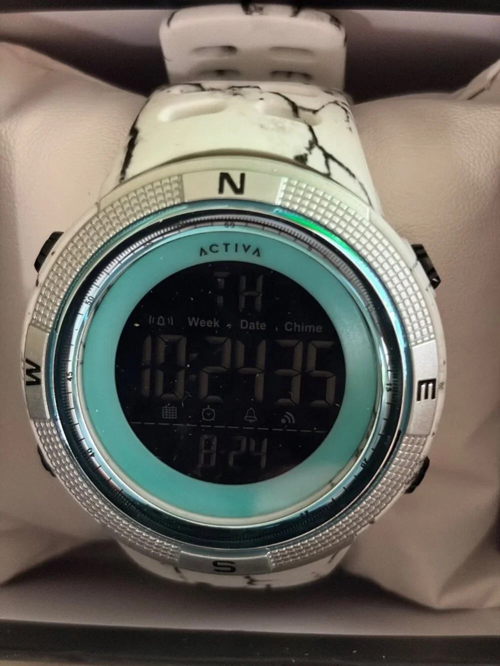 NIB Men's Activa Summit X Invicta 50mm Digital Watch White Camouflage